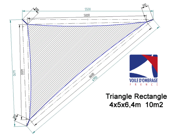 Voile 340gr Triangle rectangle