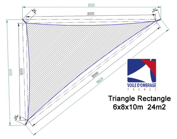 Voile 340gr Triangle rectangle