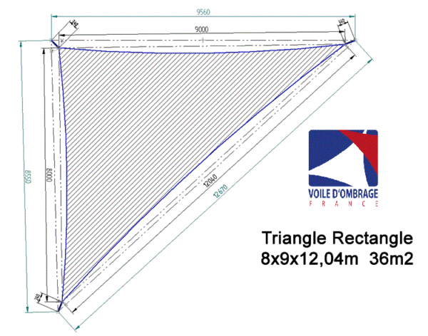 Voile 340gr Triangle rectangle